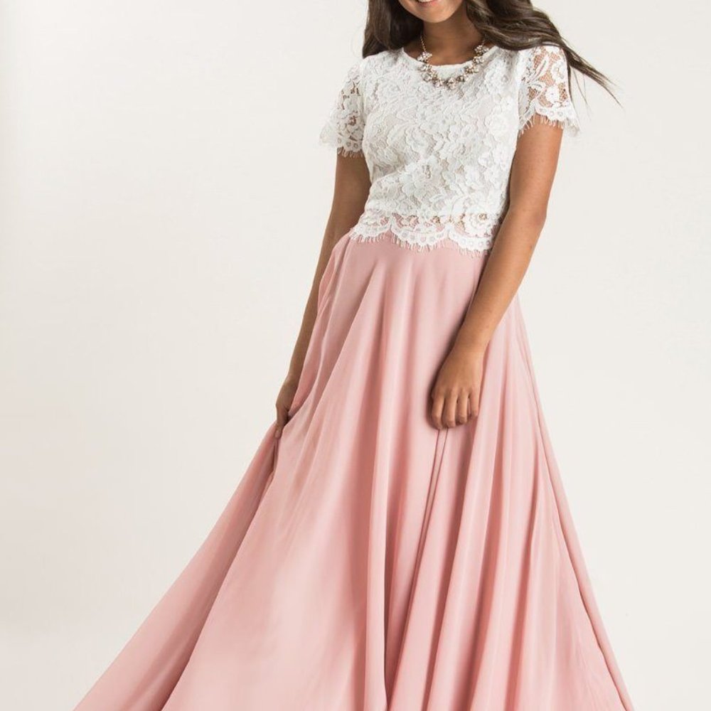 Lucy Paris Petite Amelia Full Maxi Skirt - Rose